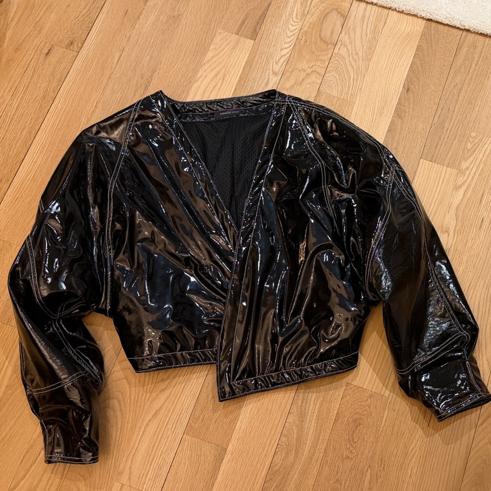 Stinson Haus Black Glossy Women's Jacket Vegan Patent Leather
